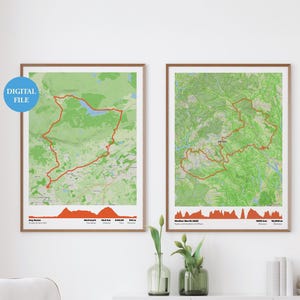 Personalised Route Map Printable Art | Custom Run, Ride, Hike Map (Digital Download)