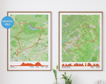 Personalised Route Map Printable Art | Custom Run, Ride, Hike Map (Digital Download)