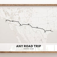 Personalized Travel Route Map: Custom Adventure Wall Art (digital Print ...