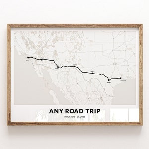 Road Trip Route Map - Jede Strecke, jede Fahrt & Mehr - Personalisierte Reisekarte - 30 x 40 cm (12 x 16 inch)