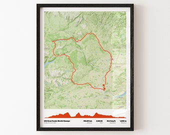Jeder Marathon, Strava Route, Verfolgter Lauf | Personalisiert | Radfahren, Gehen oder Laufen | Benutzerdefinierte Marathon Route Map Print | Halb-Marathon