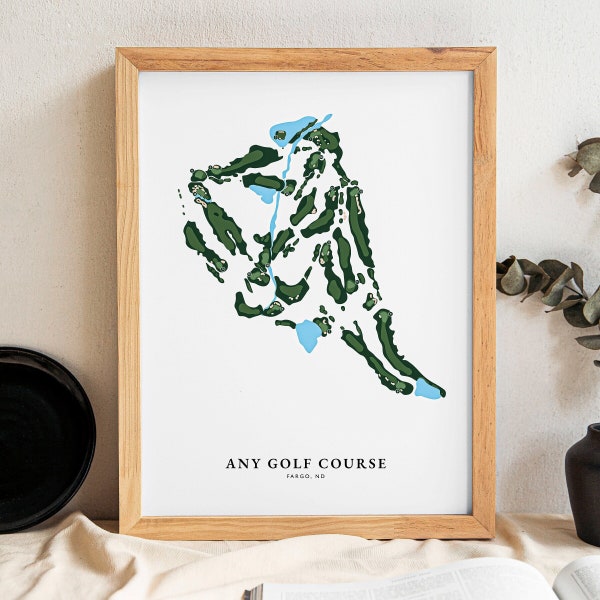 Aangepaste golfbaan kaart illustratie - print - golfbaan minimale print - golfkunst - golfposter - golfcadeau