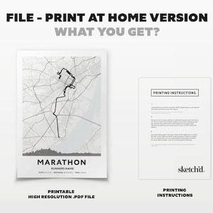 Any Marathon, Strava Route, Tracked Run Personalised Cycling, Walking or Running Custom Marathon Route Map Print Half Marathon File - Print at Home