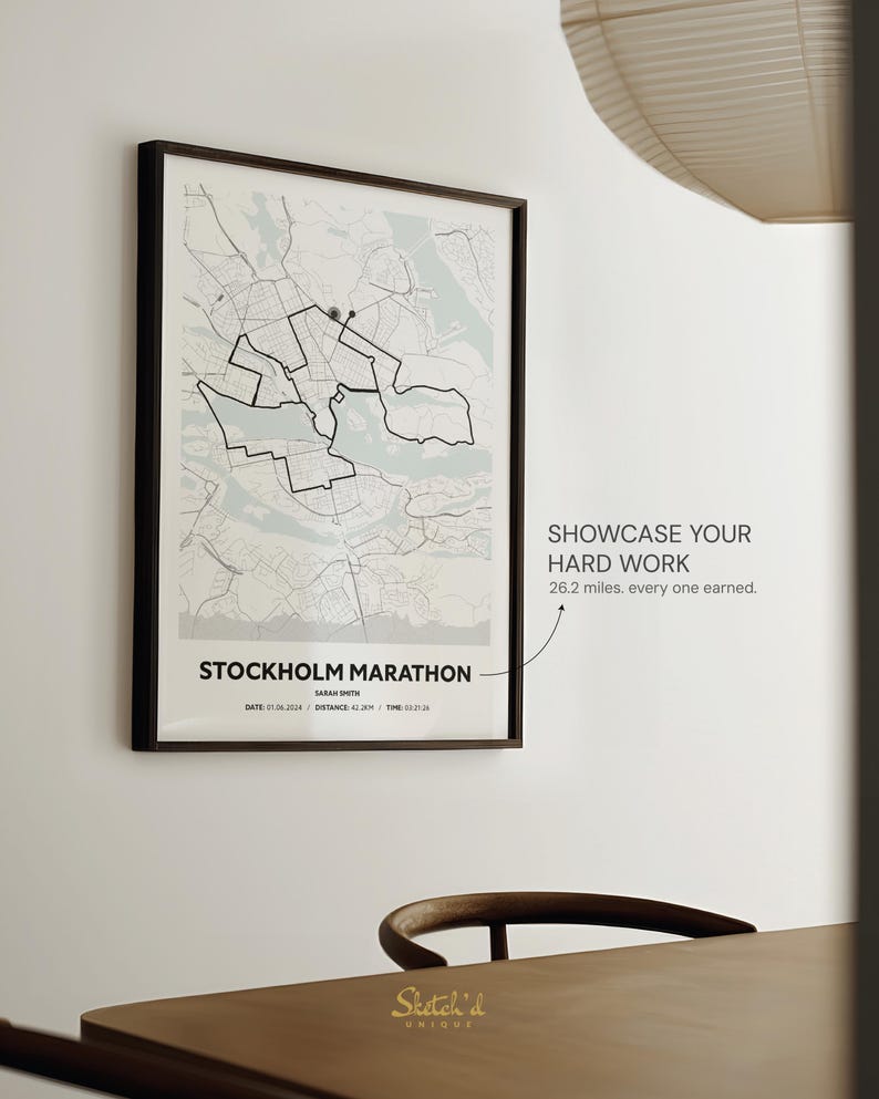 Personalised Route Map Printable Art | Minimal Custom Run, Ride, Hike ...