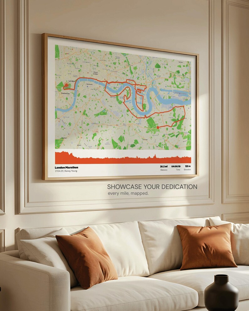 Map Rougte Design Fun Run Personalised Route Map Printable Art | Custom Run, Ride, Hike Map ...