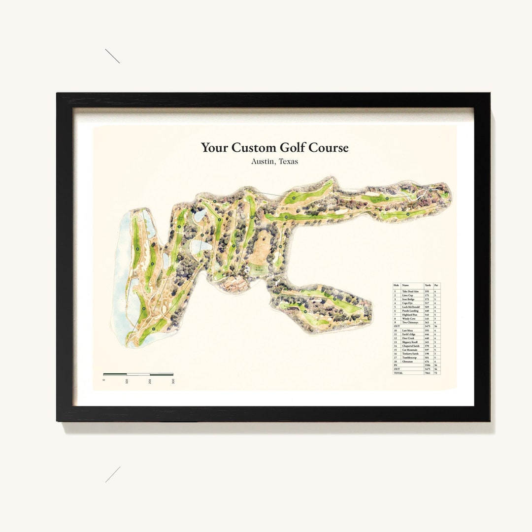 Custom Golf Course Map Print – Personalized Golf Wall Art - Etsy