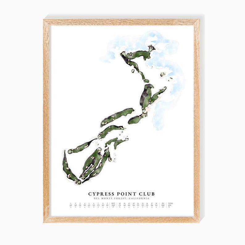 Custom Golf Course Watercolor Map Art Print – Personalised Golfer Gift ...