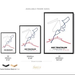 Rocketman Triathlon Course Map.pdf Custom Triathlon Route Map Print | Personalised Swim Bike Run Course ...