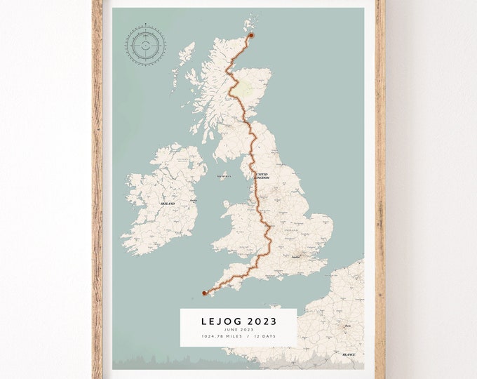 Route Map Print for Runners & Cyclists - Commemorate any activity