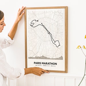 Any Marathon, Strava Route, Tracked Run Personalised Cycling, Walking or Running Custom Marathon Route Map Print Half Marathon image 4