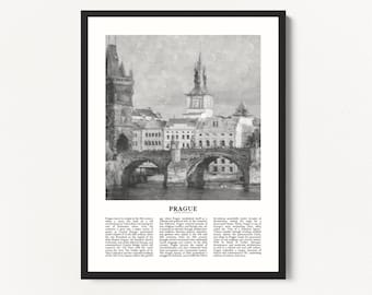 Prague City Print: Charles Bridge Historic Skyline Art (Digital Download)
