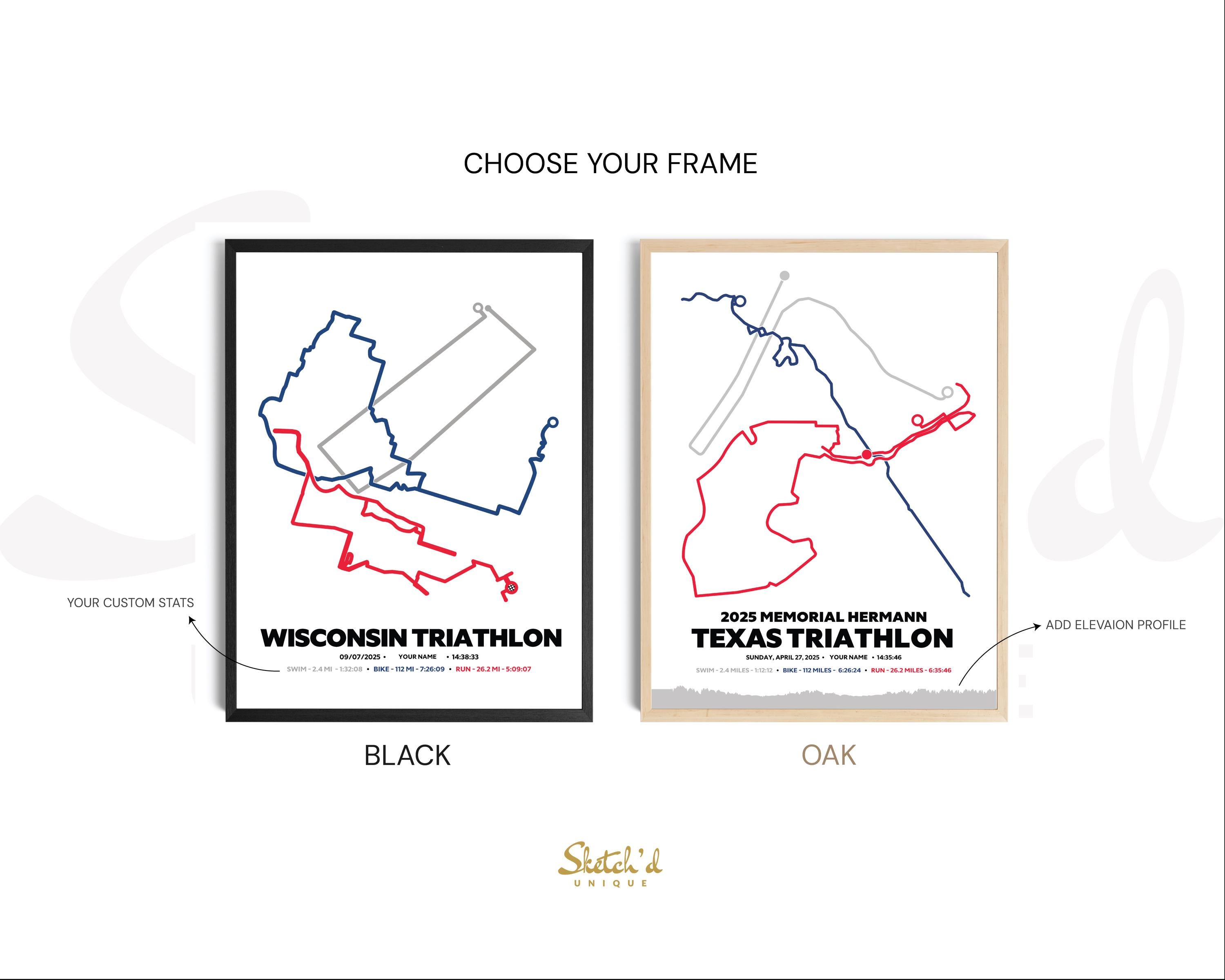 Rocketman Triathlon Course Map.pdf Custom Triathlon Route Map Print | Personalised Swim Bike Run Course ...