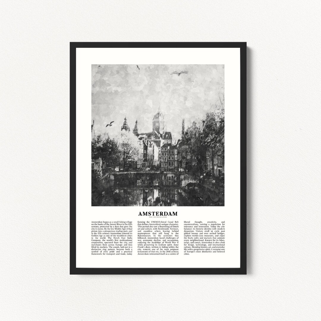 Amsterdam Canal House Art Print: Historic Dutch Cityscape (digital ...
