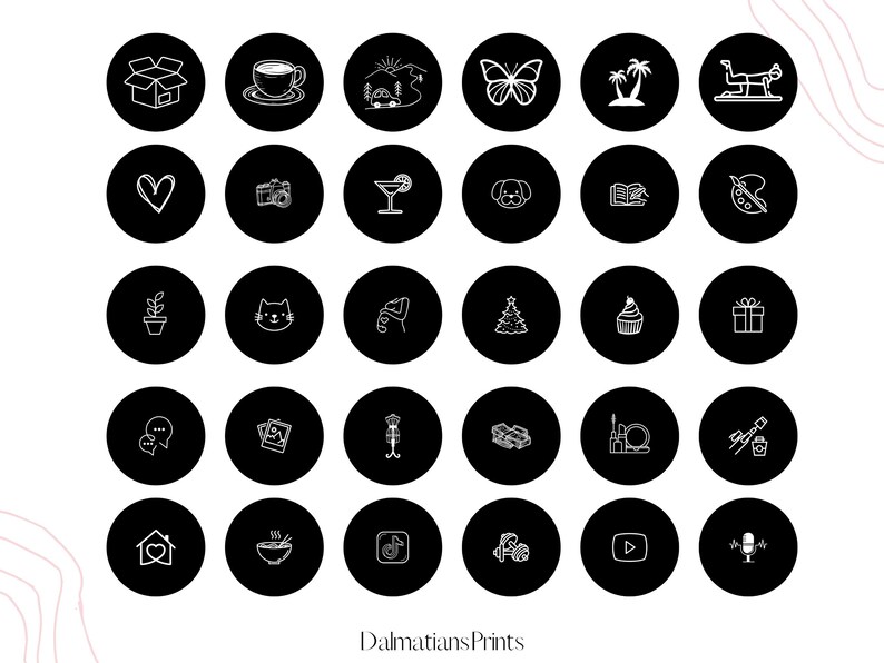 60 Black&white Instagramhighlightcovers IG Highlight Covers Etsy