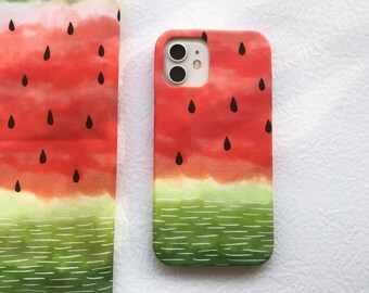 Wassermelone iPhone 15 14 13 12 11 Custom Universell Handyhülle personalisiertes Geschenk