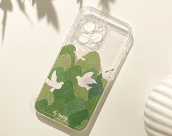 TPU Creative mobile phone case iPhone 14 13 12 11 Pigeon in the forest