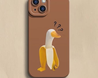 Divertido plátano pato personalizado universal anti-caída teléfono caso creativo iPhone 15 14 13 12 11 SE personalizado