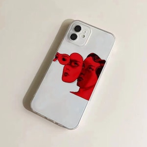 Custom Universal Phone Case Creative iPhone 14 13 12 11 Personalized Red Human Face