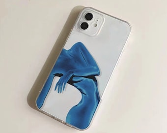 Silicone Phone Cases Creative iPhone 14 13 12 11 Blue Body