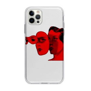 Custom Universal Phone Case Creative iPhone 14 13 12 11 Personalized Red Human Face image 3