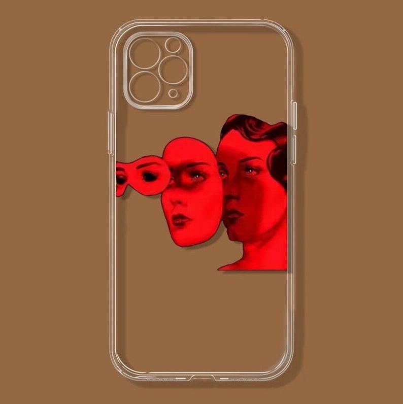 Custom Universal Phone Case Creative iPhone 14 13 12 11 Personalized Red Human Face image 4