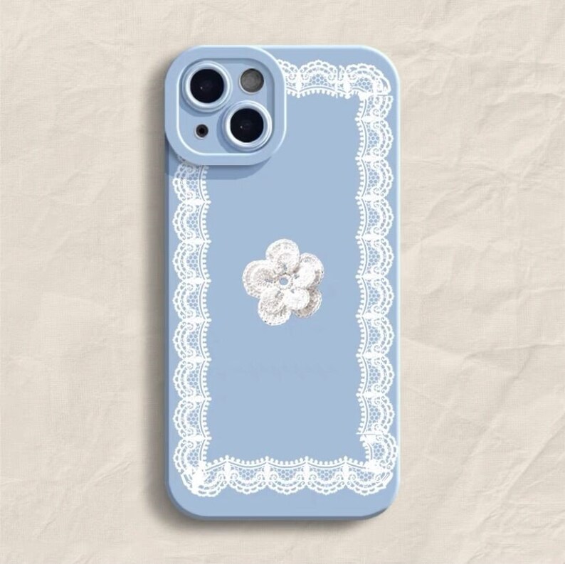 Spitze und Blüten iPhone 15 14 13 12 11 Custom Universell Handyhülle personalisiertes Geschenk Retro französischer Stil F