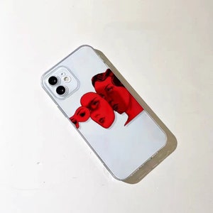 Custom Universal Phone Case Creative iPhone 14 13 12 11 Personalized Red Human Face image 2