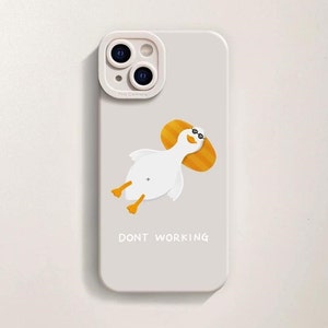 Funny Goose Don't Want To Work Custom Universal Anti-fall Phone Case Creative iPhone 14 13 12 11 SE