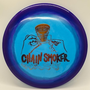 Custom Dyed Innova Star Valkyrie Blue with Purple Border and Orange Foil 172g “Chain Smoker” Design New