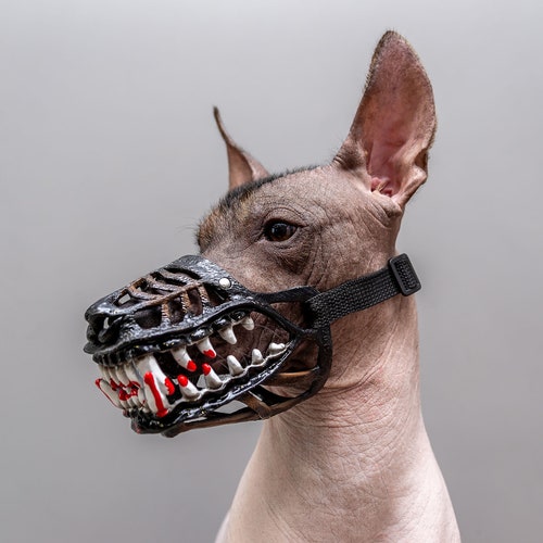 Werewolf Dog Muzzle With Blood Scary Doberman Muzzles Custom Etsy