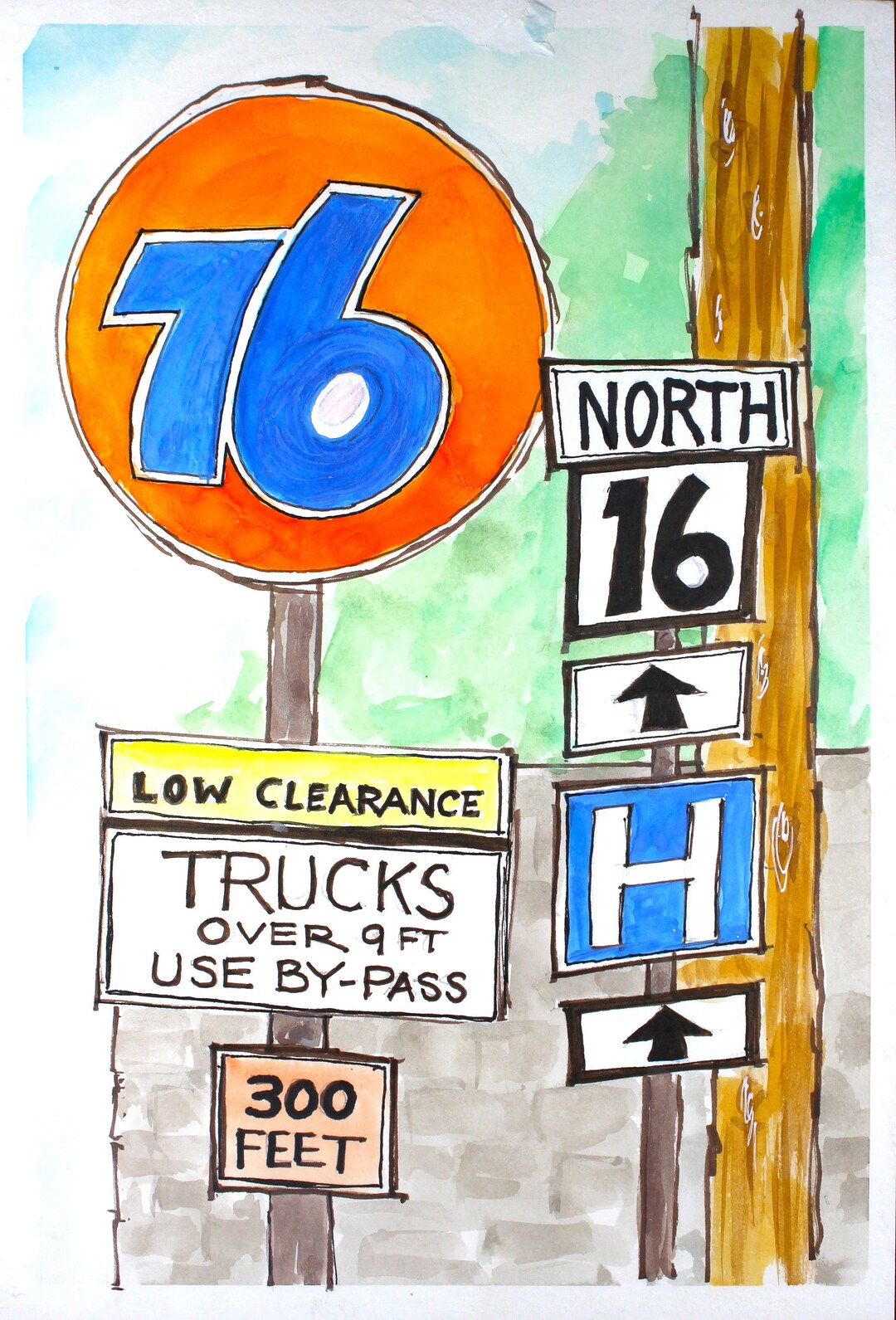 Road Signs at Ed Shepherds 76 Station, Welch, WV. ATV Trails