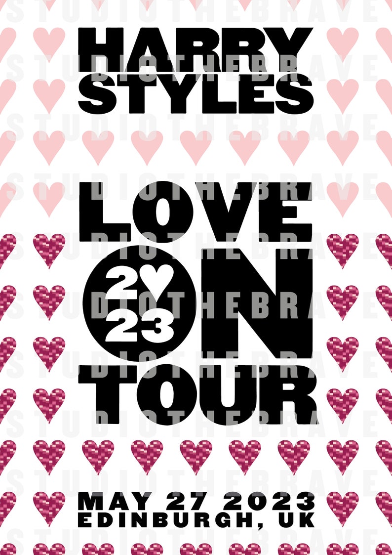 Harry Styles Love on Tour 2023 Poster Edinburgh N2 Digital Etsy Australia