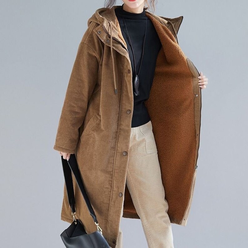 Vintage Corduroy Coat Women Brown Corduroy Jacket Loose - Etsy