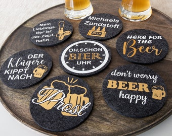 Untersetzer mit Biersprüchen aus Filz ideal für Bierfreunde / Bierdeckel / Geschenke für Männer / Vatertagsgeschenk / Geschenkideen Männer