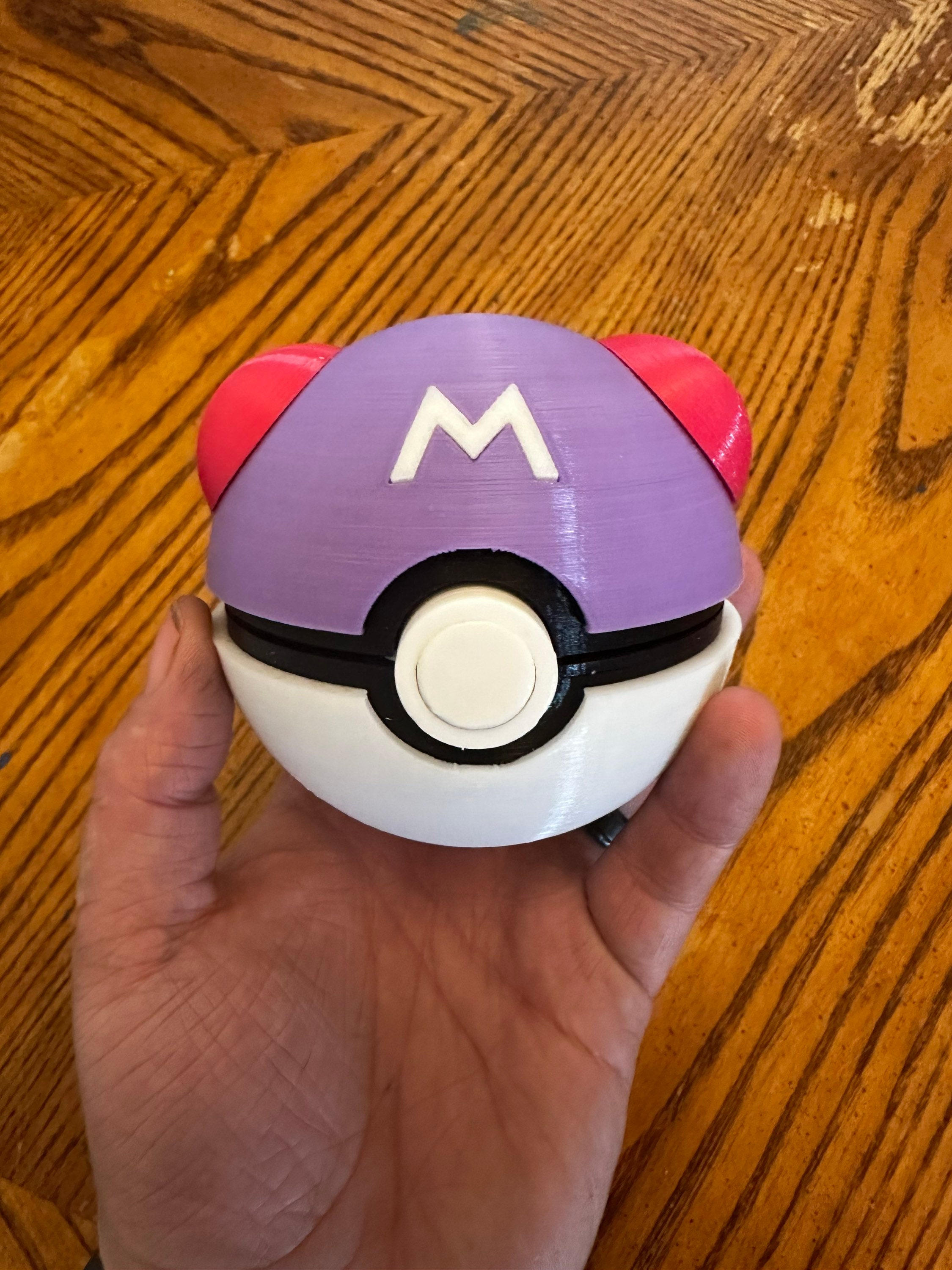 Wooden Mew Pokemon Card and Pokeball Style Stand