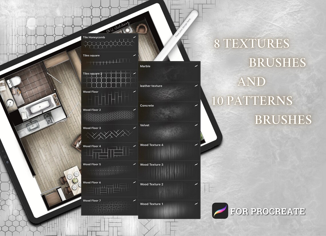 Procreate Brushes for Interior Sketch Procreate Architecture Etsy
