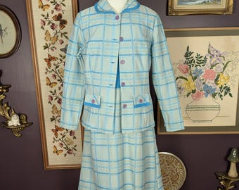 Vintage Dress and Matching Jacket from the 1960s Handmade, Size Large