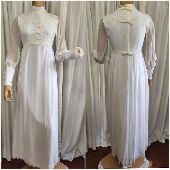 Vintage Wedding Dress from the 1970s Union Made, … - image 1