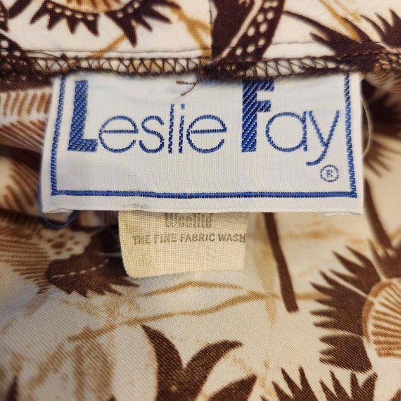 Vintage Leslie Fay Dress from the 1970s Brown and… - image 3