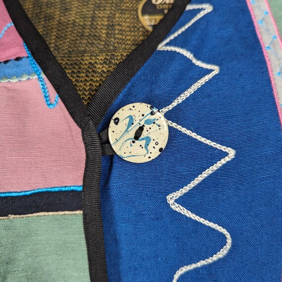 Vintage Patchwork Jacket from the 1990s, Eclectic… - image 3