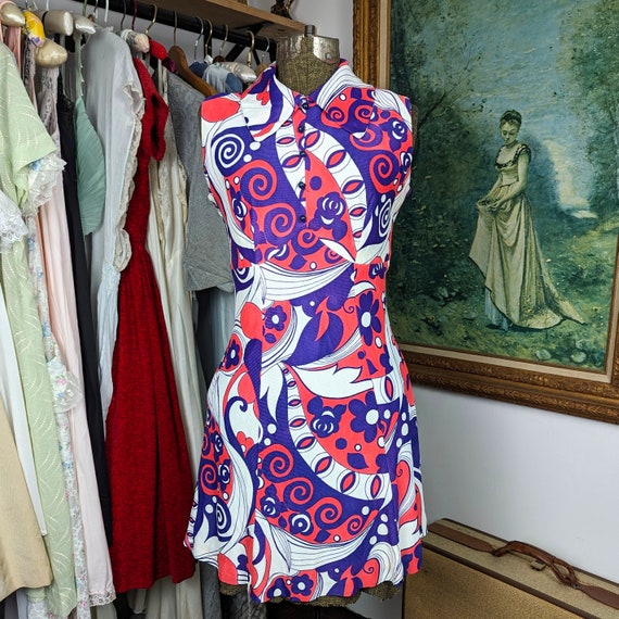 Vintage Sleeveless Mini Dress from the 1960s, Hand