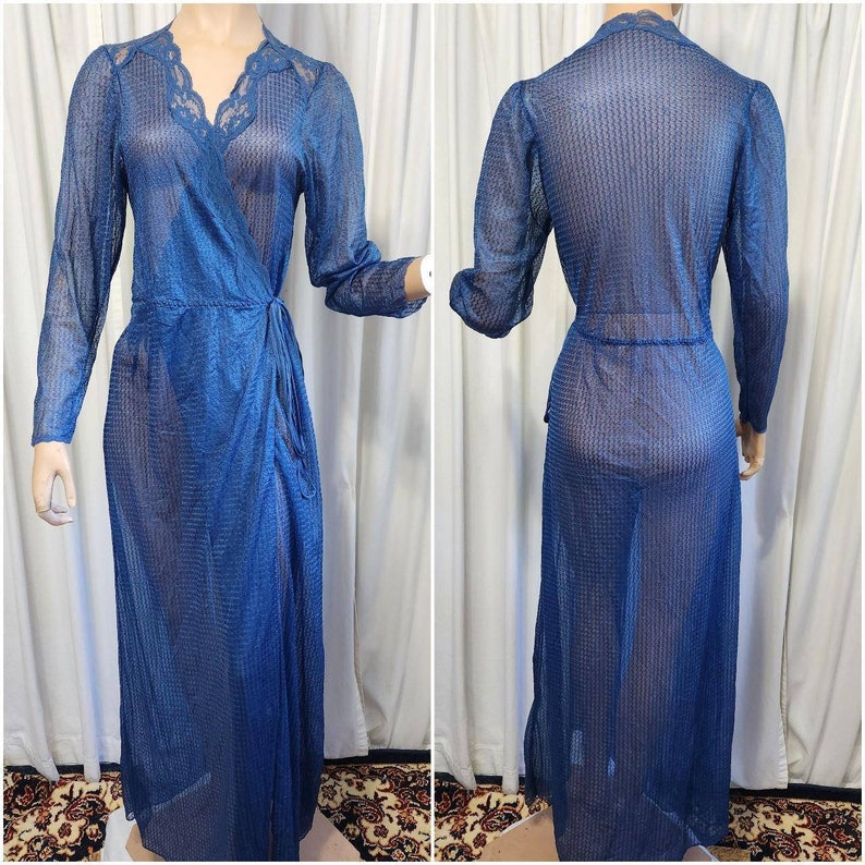 Vintage Sheer Lace Robe by Blush Etsy