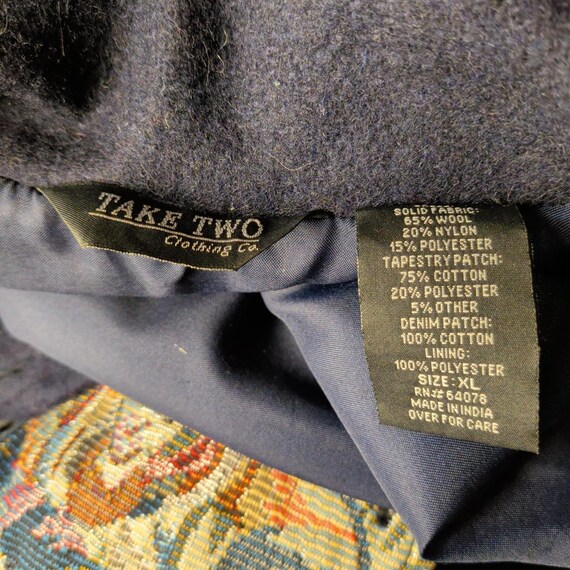 Vintage Patchwork Wool and Denim Jacket from the … - image 7