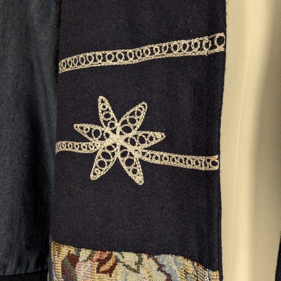 Vintage Patchwork Wool and Denim Jacket from the … - image 3