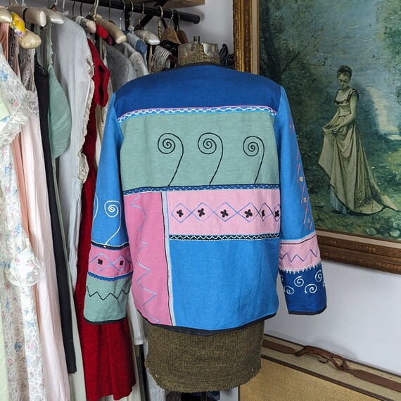 Vintage Patchwork Jacket from the 1990s, Eclectic… - image 4