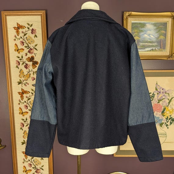 Vintage Patchwork Wool and Denim Jacket from the … - image 6