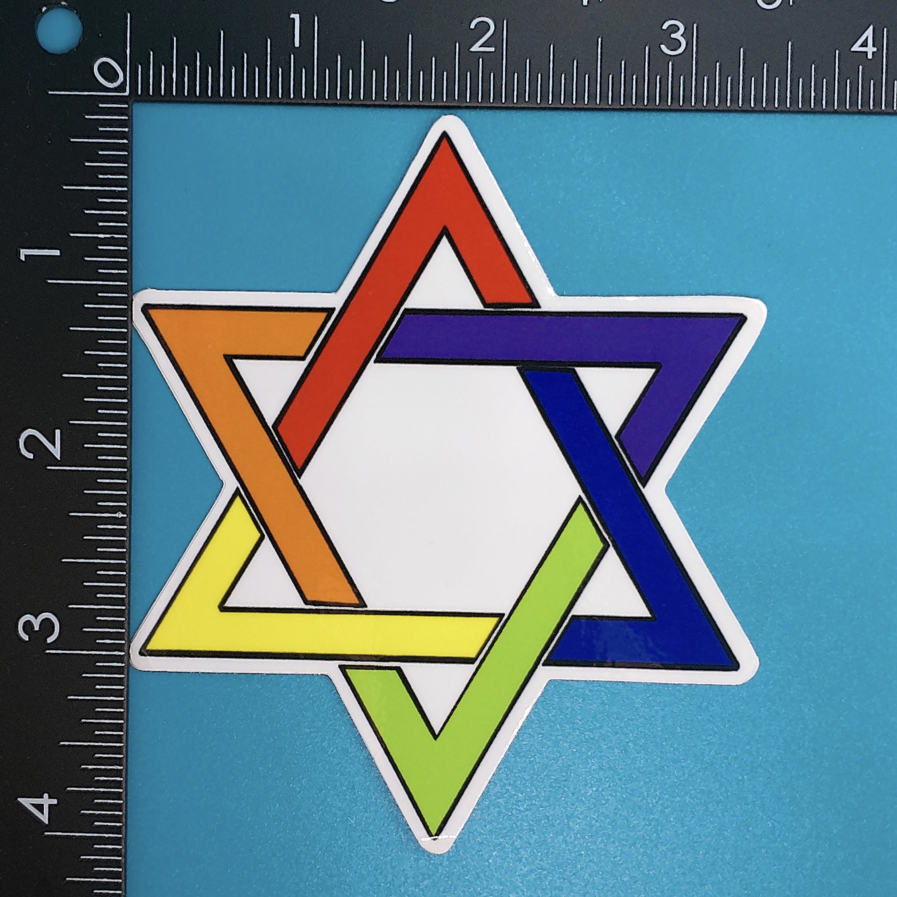 Rainbow Star of David Sticker Etsy