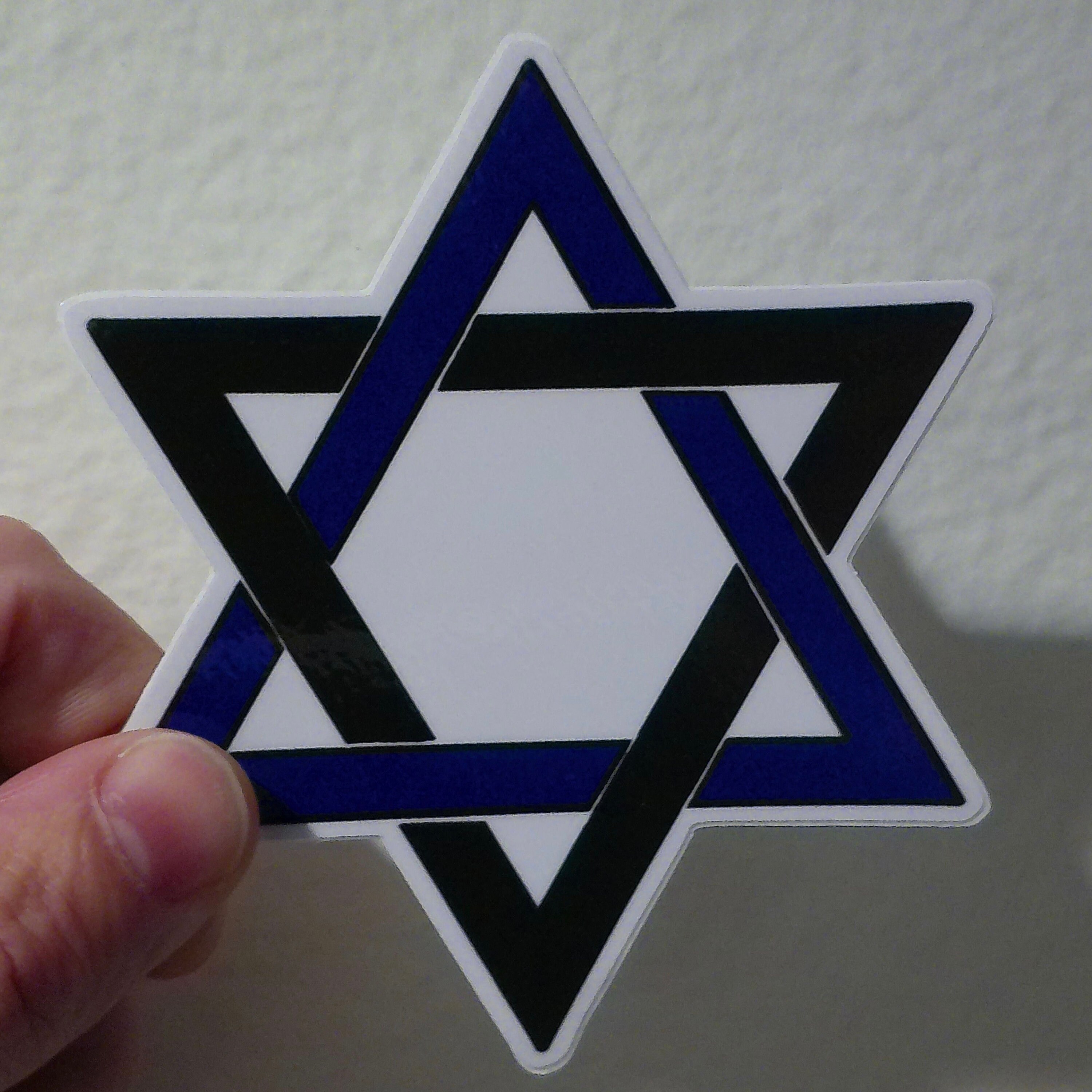 Black and Blue Star of David Sticker - Etsy