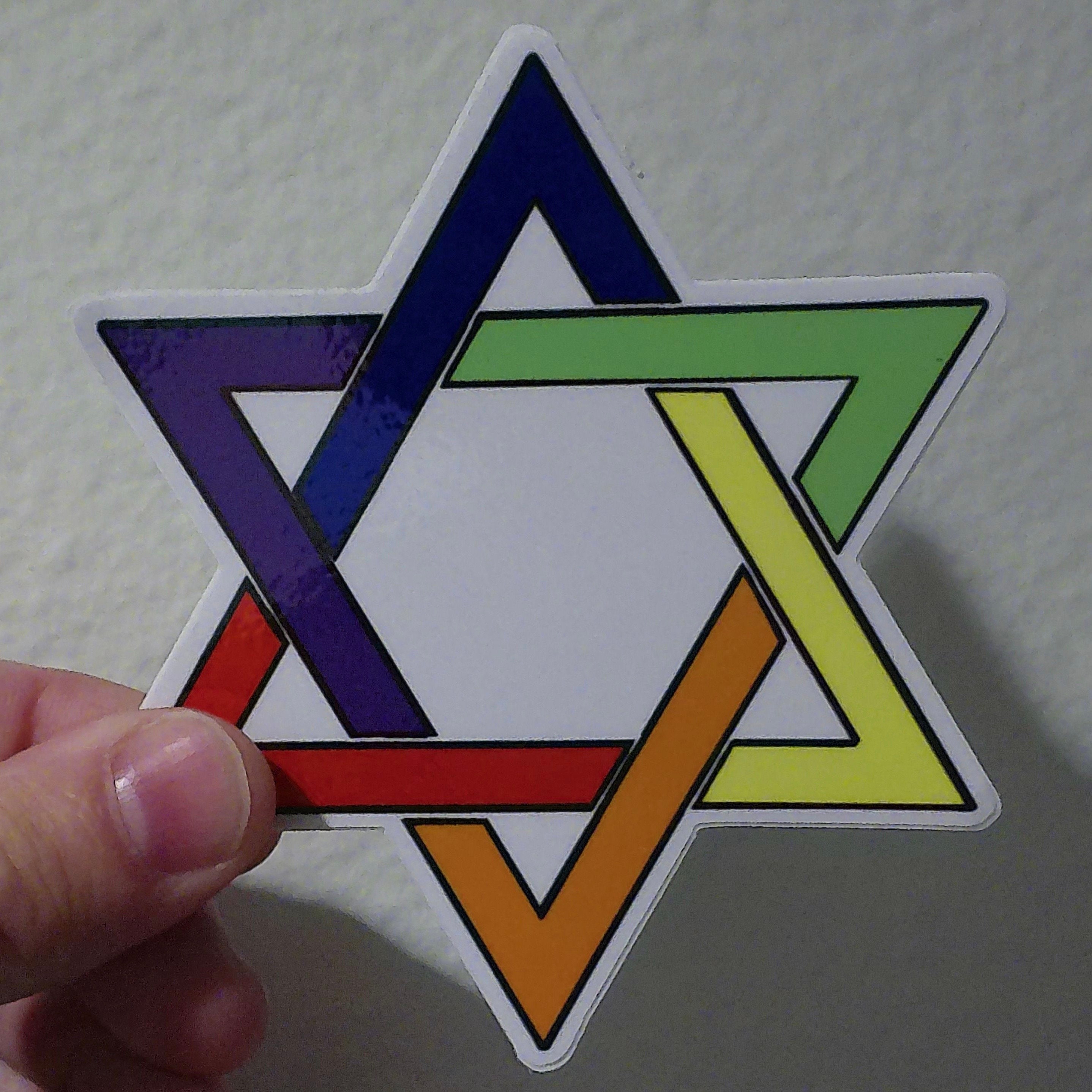 Rainbow Star of David Sticker Etsy