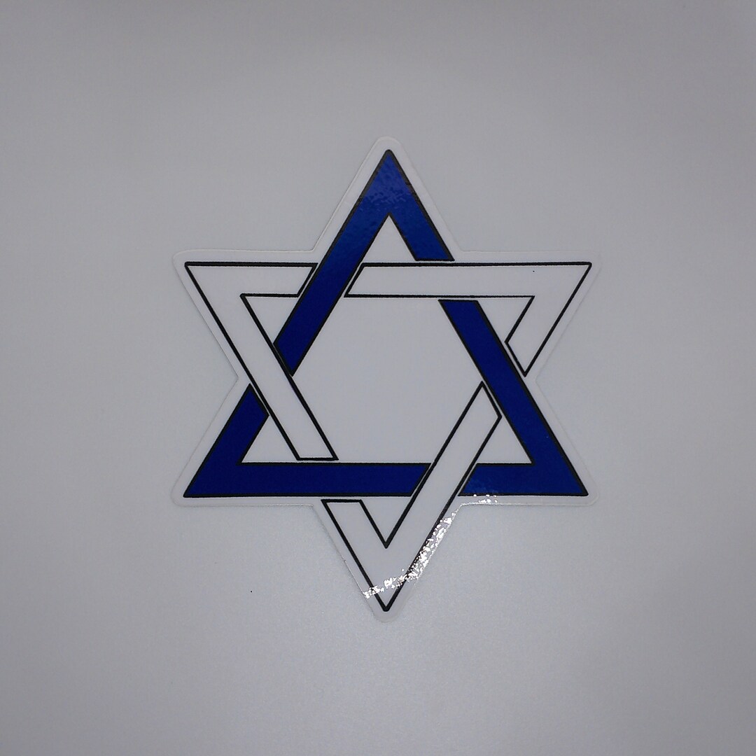 Blue and White Star of David Sticker - Etsy
